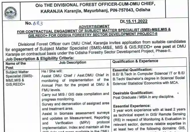 Odisha Forest Department Recruitment 2022- Odisha Forest Dept Jobs- Free Job alert Odisha