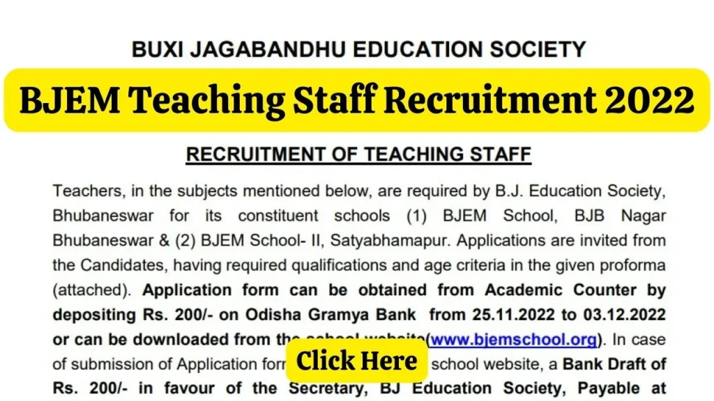 BJEM Teaching Staff Recruitment 2022