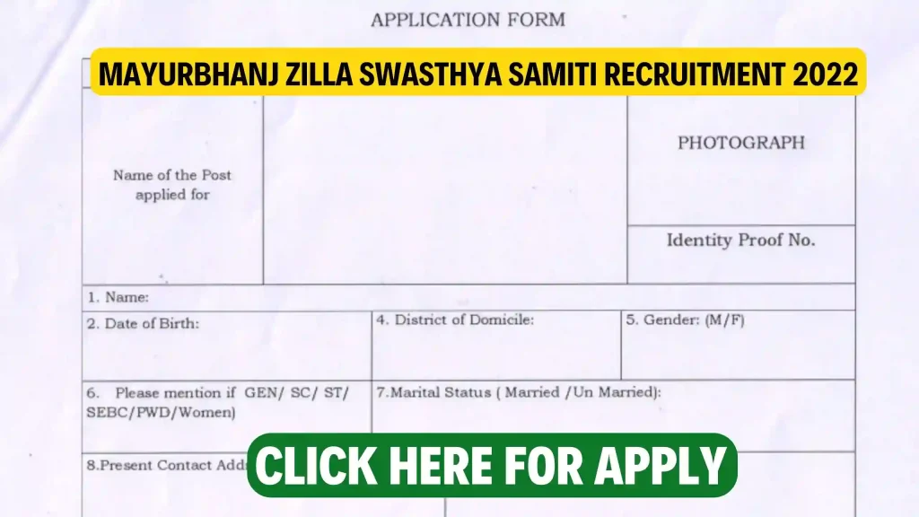 Mayurbhanj Zilla Swasthya Samiti Recruitment 2022
